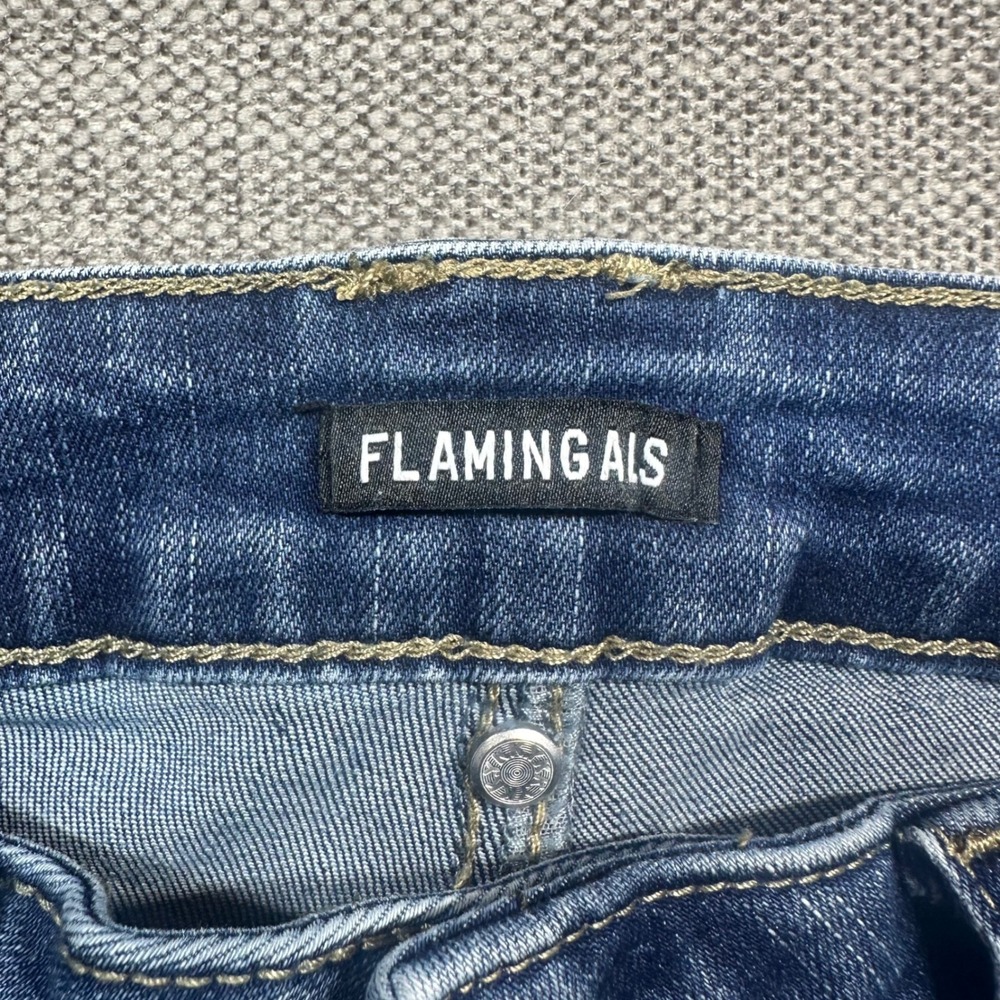 Flamingals Jeans Women L Blue Western Y2K Straight Leg Denim - Picture 8 of 10